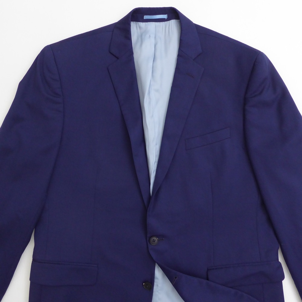 Charles Tyrwhitt Mens Blazer Blue Slim Fit Super 100s Wool Size 44R - Picture 4 of 12